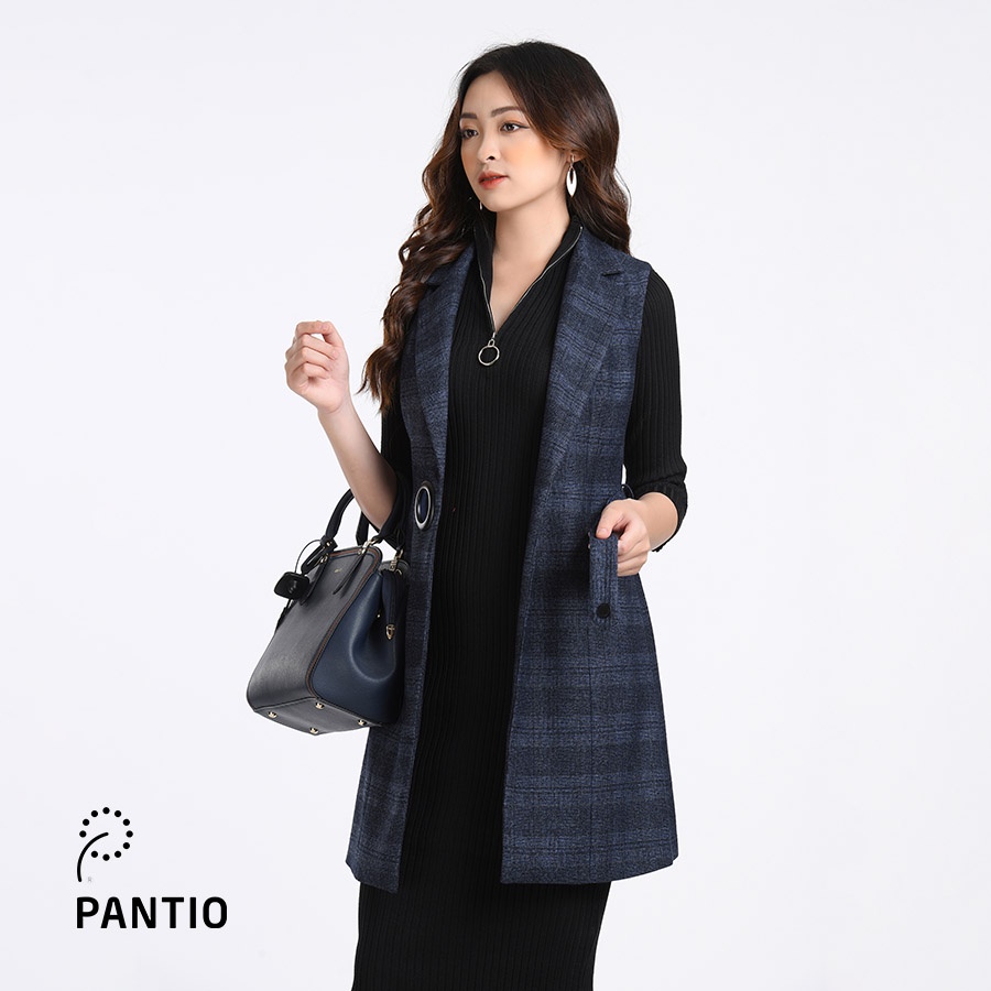 Áo demi hoạ tiết kẻ caro kèm đai thắt eo FAD9444 - PANTIO