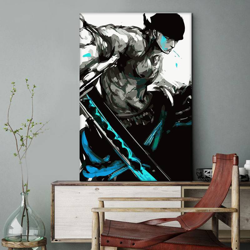 Anime oil painting One Piece Solaron Wanted Reward diy painting by numbers Picture Home Decors (With frame )