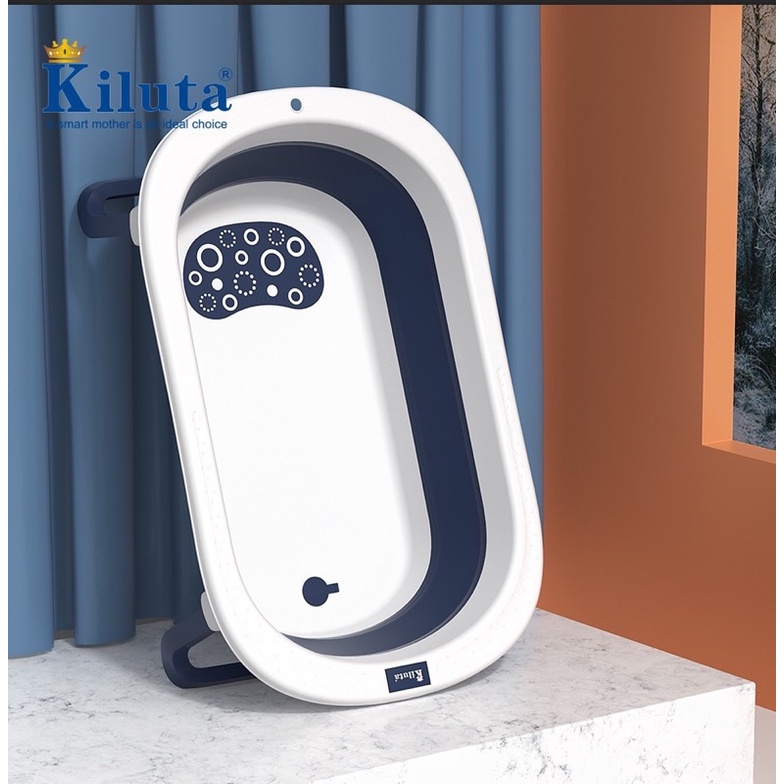 Chậu tắm cho bé sơ sinh,Thau tắm gấp gọn kèm phao, chống trượt cho trẻ sơ sinh (Size To 79Cm)