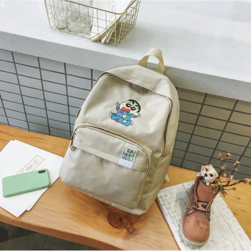 Korean Backpack Embroidery Version Couple School Backpack Students SPAO X Crayon Shinchan Bear Bag