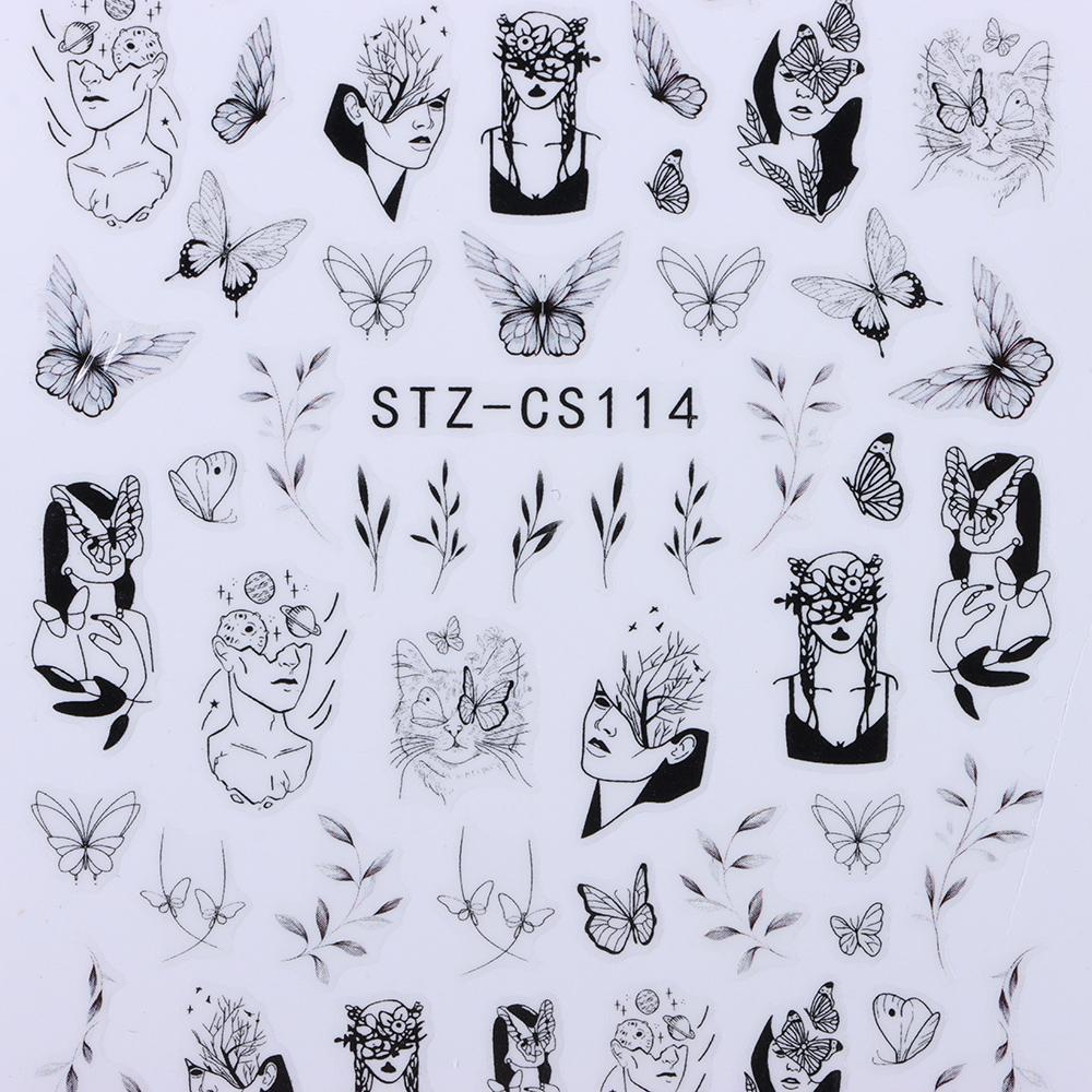 Miếng Dán Trang Trí Móng Tay Họa Tiết Hình Học Phong Cách Pháp