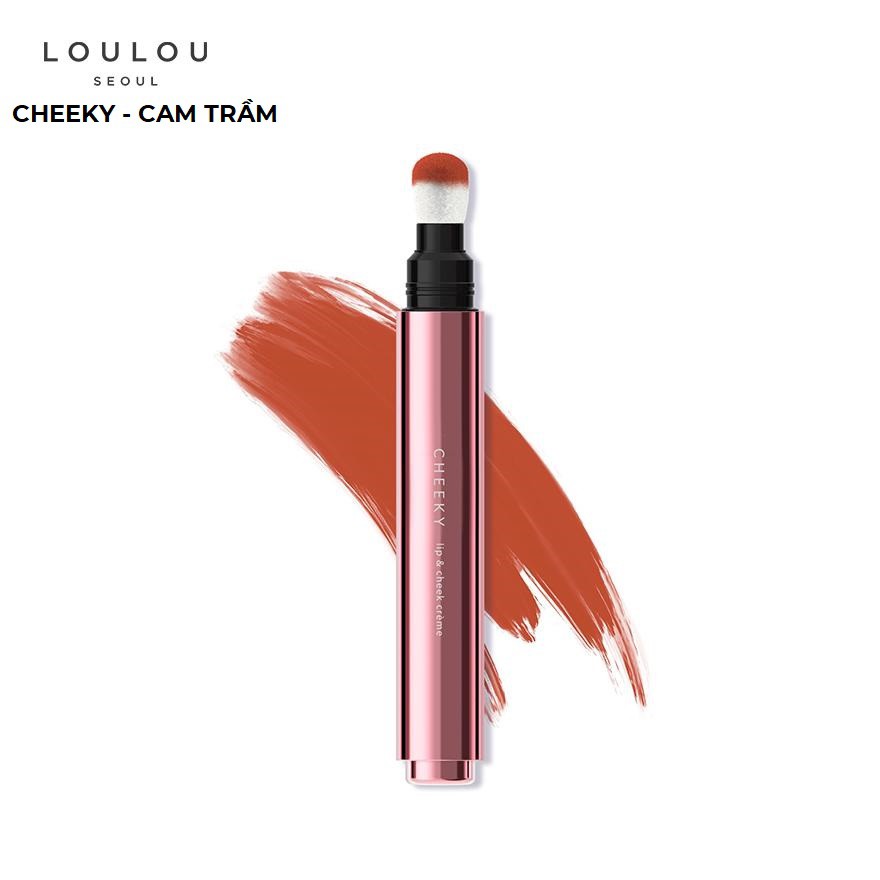 Son Kem Lì Dạng Bấm Hàn Quốc Loulou Lip and Cheek Crème dành cho môi và má, bền màu, mềm nhẹ, không gây khô môi (4 màu)