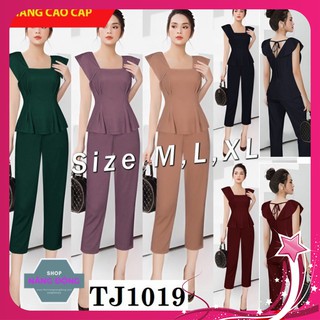 Đồ Bộ Đẹp Đi Chơi 🎁FREESHIP🎁Giảm 45k Khi Mua Đơn Từ 500k - Bộ lửng cột dây sau lưng xinh xắn TJ1019