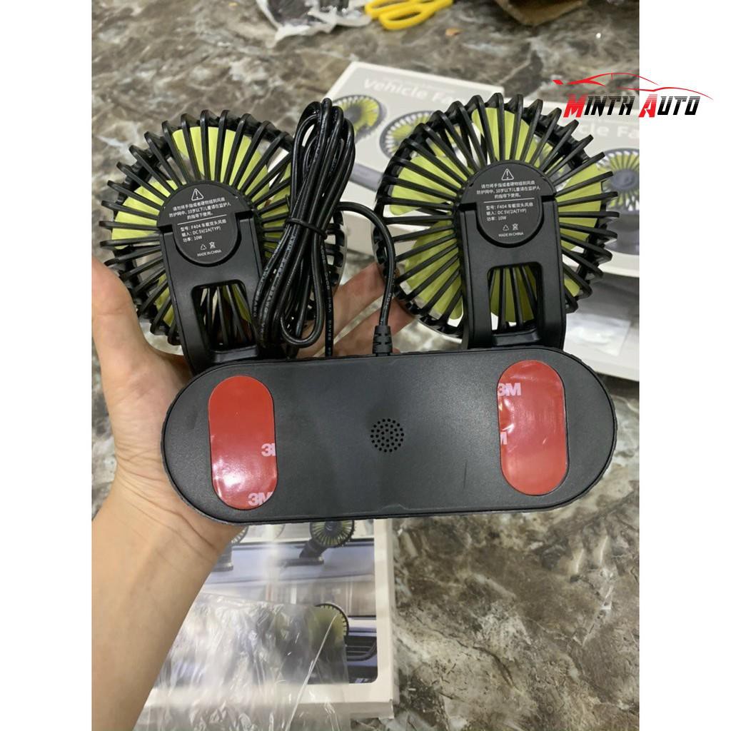 [ Hàng mới về ] quạt đôi mini 12v cắm tẩu usb trên ô tô - quạt siêu mát cực thơm Minh Thu Auto | BigBuy360 - bigbuy360.vn