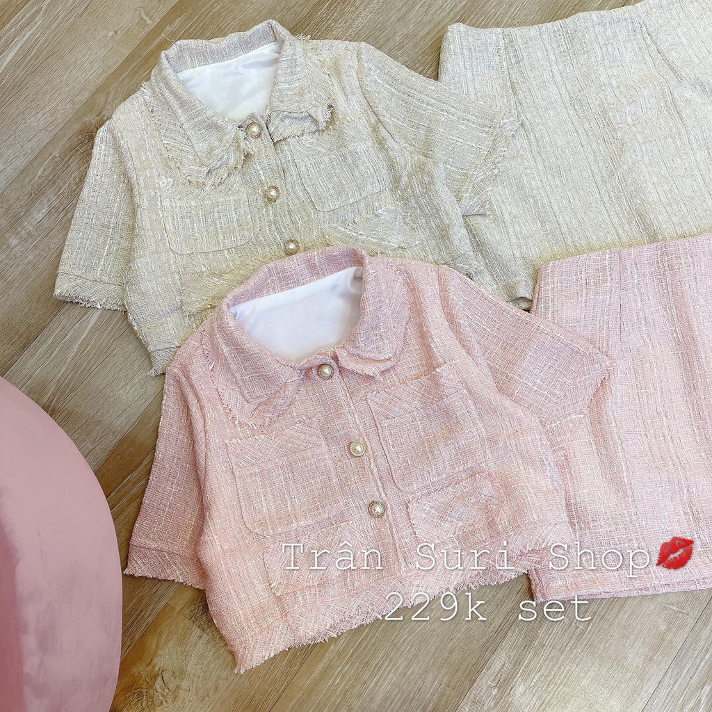 SET BỐ ÁO CROPTOP CHÂN VÁY 3 MÀU