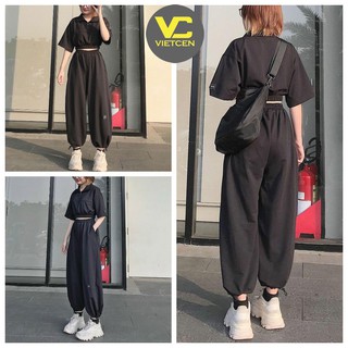 Set quần jogger áo croptop nữ chất Umi đẹp - VIETCEN