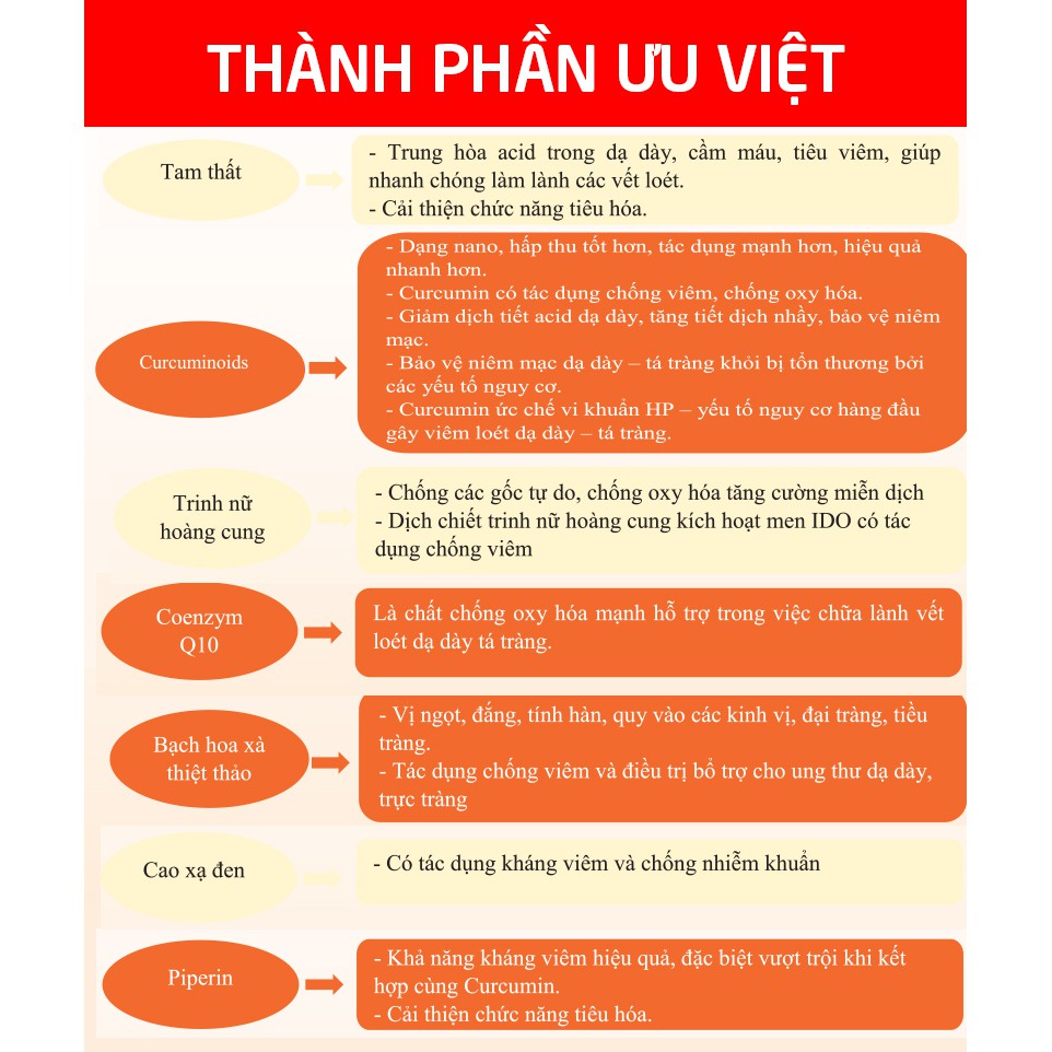 Viên nghệ Nano Curcumin Tam Thất Xạ Đen giảm viêm loét dạ dày - Vỉ 30 viên [Nano Curcumin Tex Vỉ]
