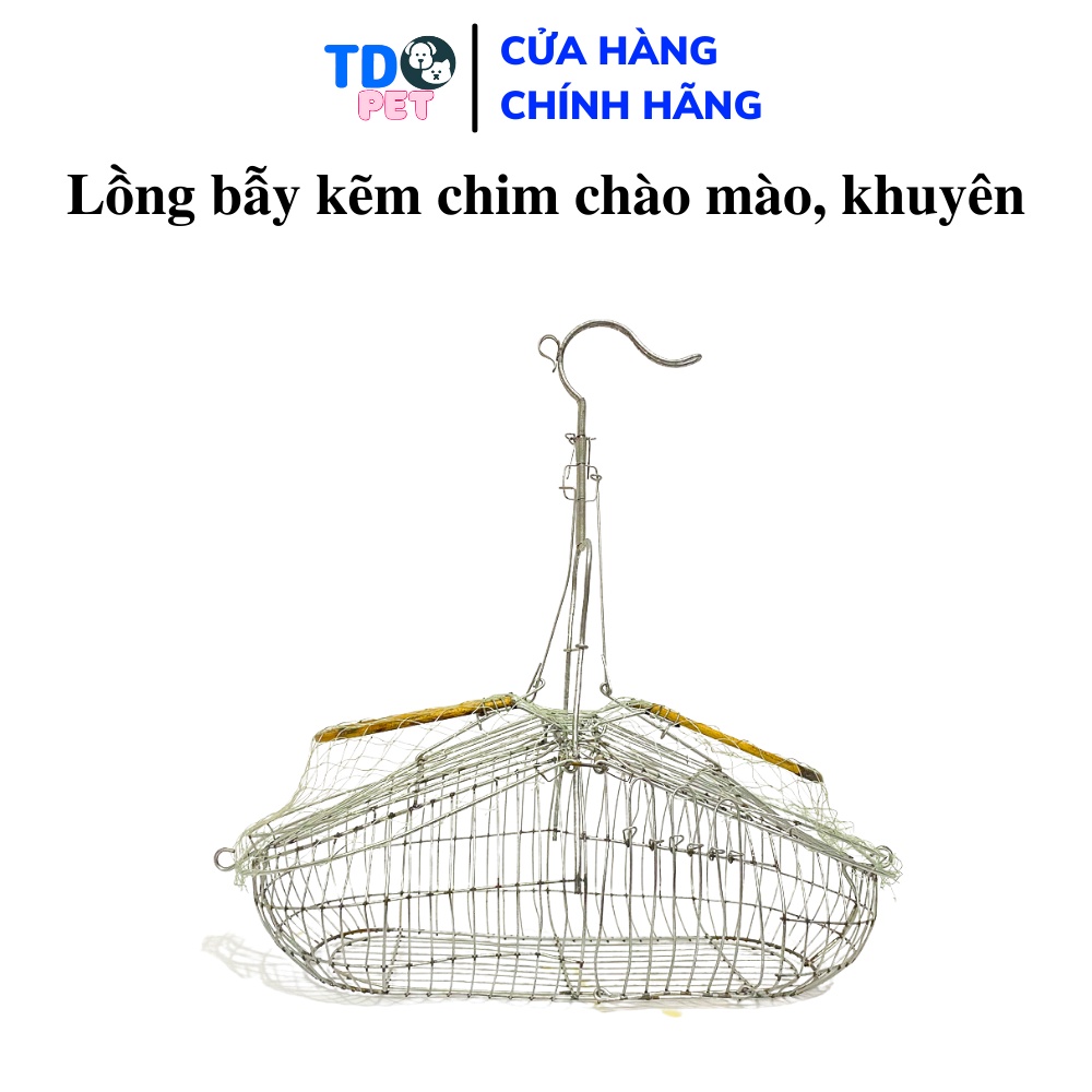 Lồng bẫy chim chào mào chim khuyên TD PET chất liệu kẽm bền đẹp chốt cài tiện lợi