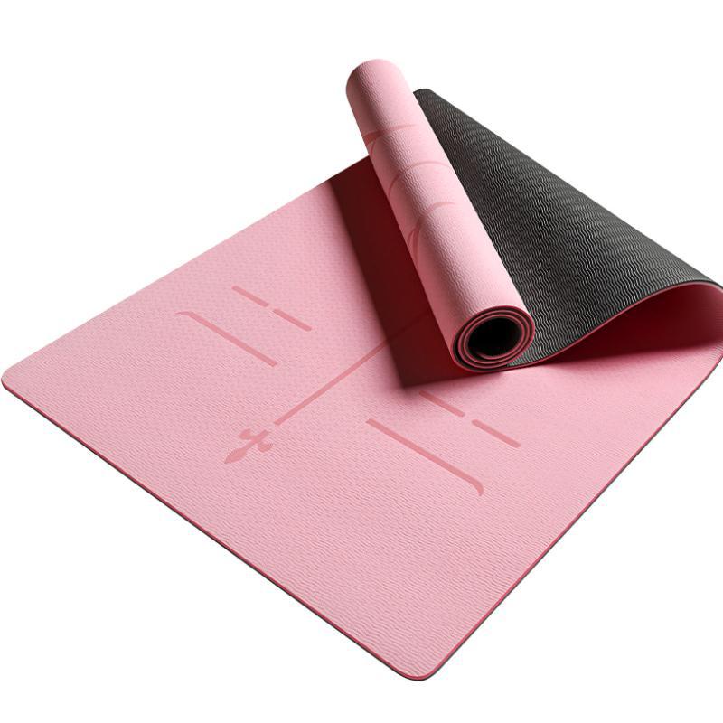 Thảm Tập Yoga Định Tuyến TPE 2 Lớp Chống Trơn Trượt 8mm Cao Cấp Kèm Túi Đựng Thảm. Chính Hãng SOUPLE.