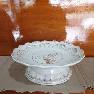Đĩa trái cây bạch ngọc sứ trắng cao cấp cao 7cm