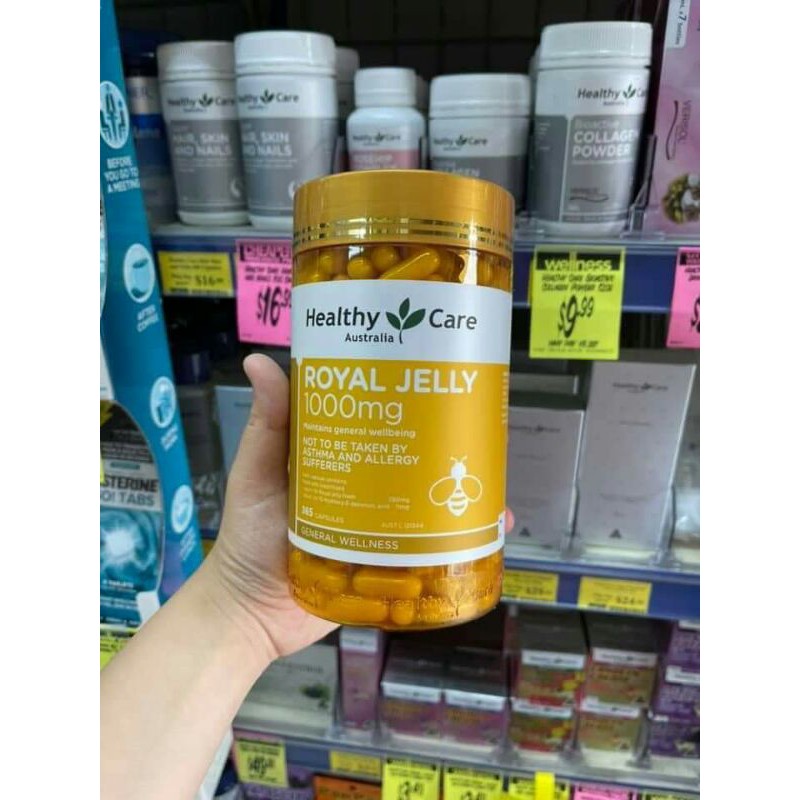 Sữa Ong Chúa Healthy Care Royal Jelly 365 Viên Úc