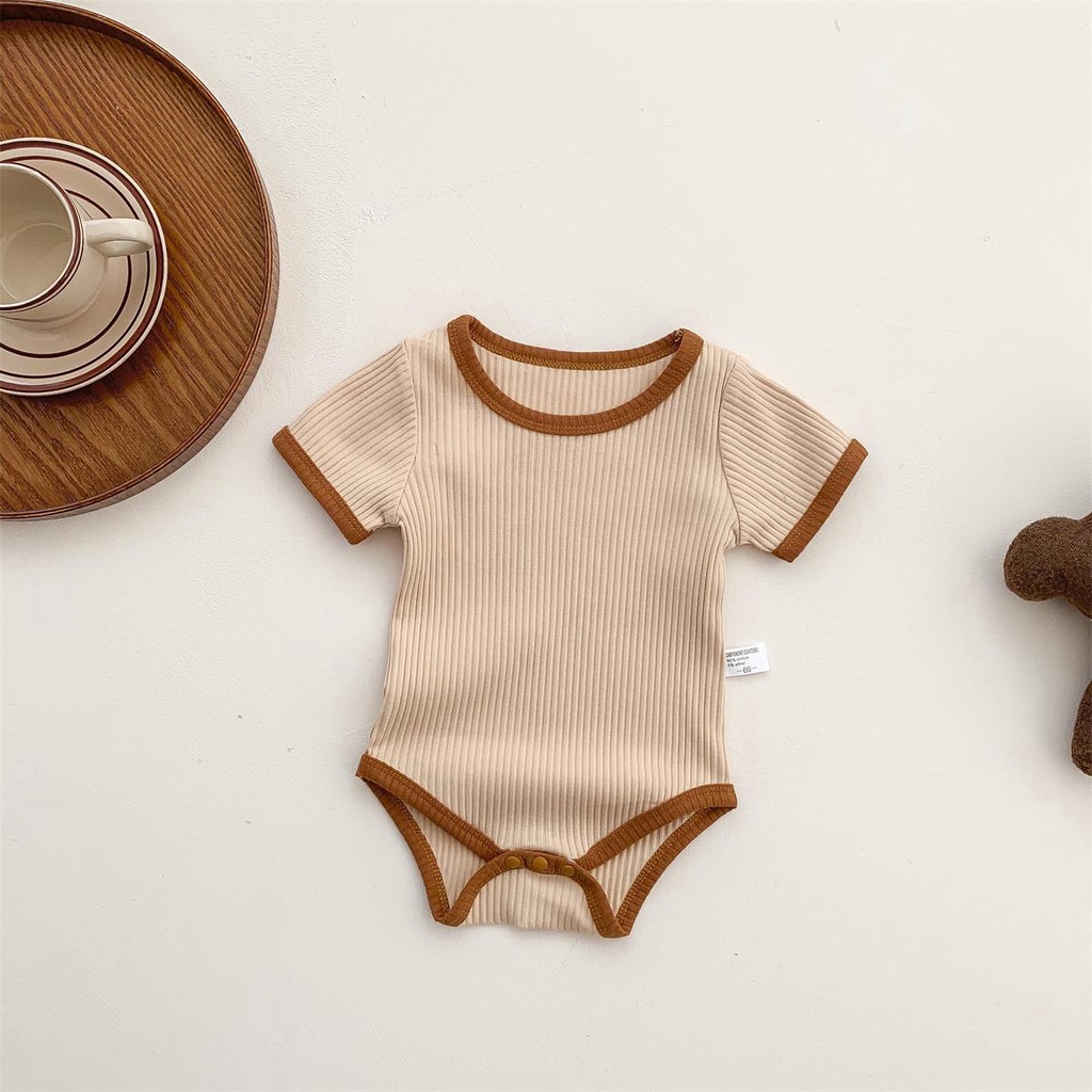 Áo Liền Quần Tay Ngắn Chất Liệu Cotton Thời Trang Mùa Hè Cho Bé 0-2 Tuổi