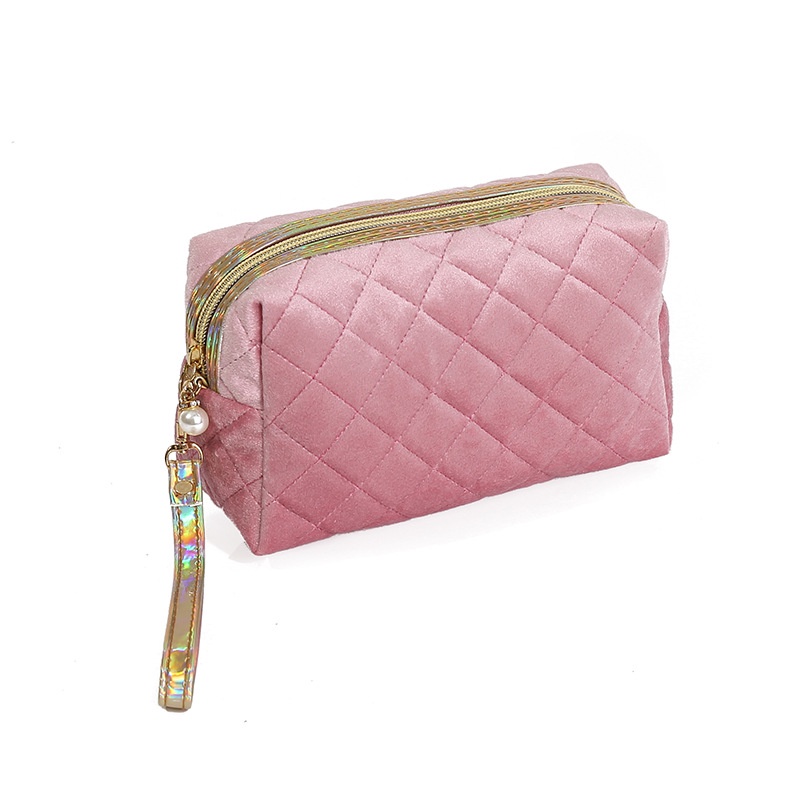 Túi Nhung Đựng Mỹ Phẩm Đính Ngọc Trai Và Kim Cương Phong Cách retro