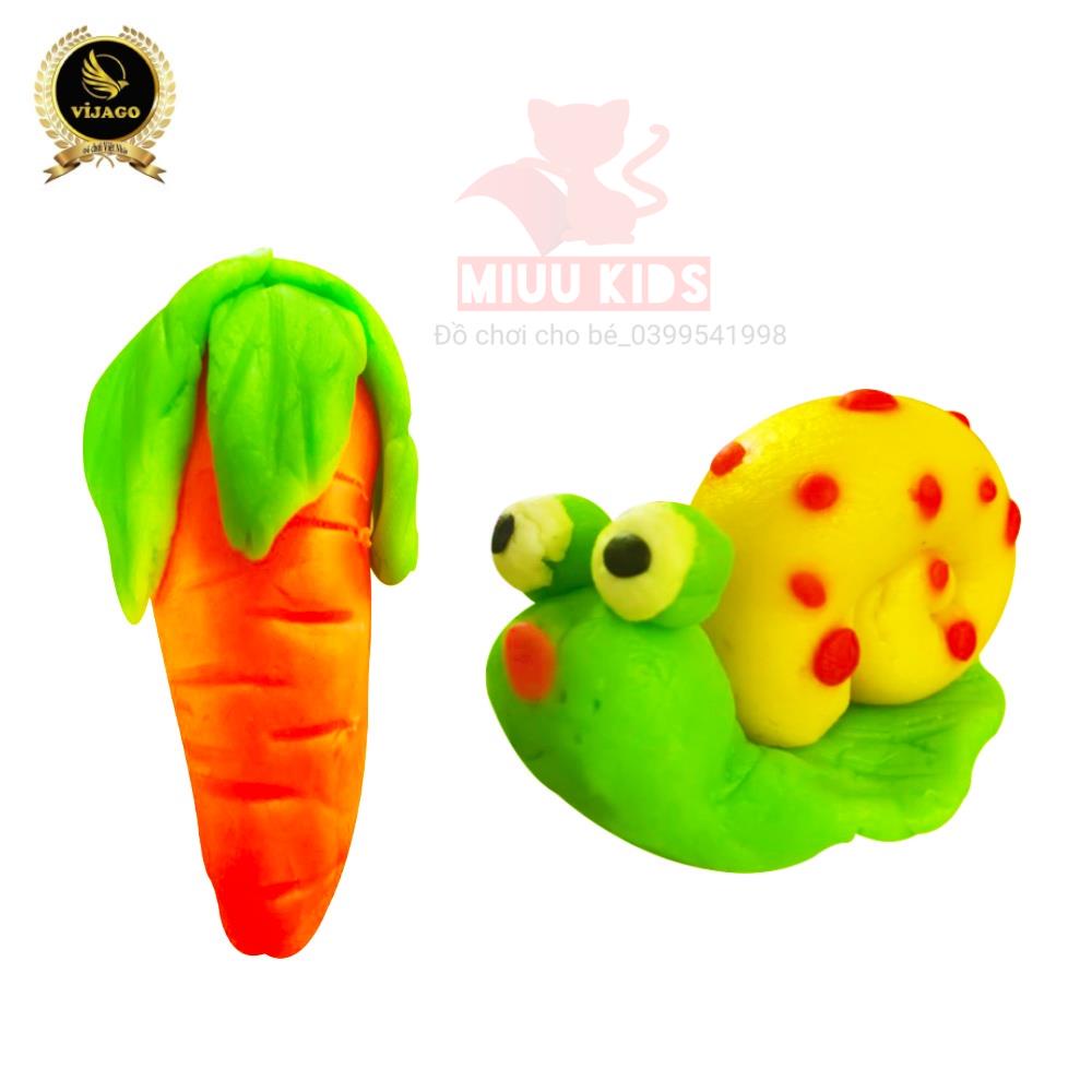 Bộ 6 Màu Đất Nặn Làm Từ 100% Bột Mì Không Khô, Không Dính Hàng Việt Nam Có Hộp Đựng Tiện Lợi An Toàn Cho Bé