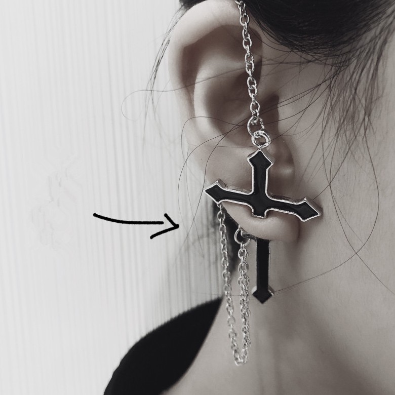 Khuyên Tai Hình Thánh Giá 1378dark