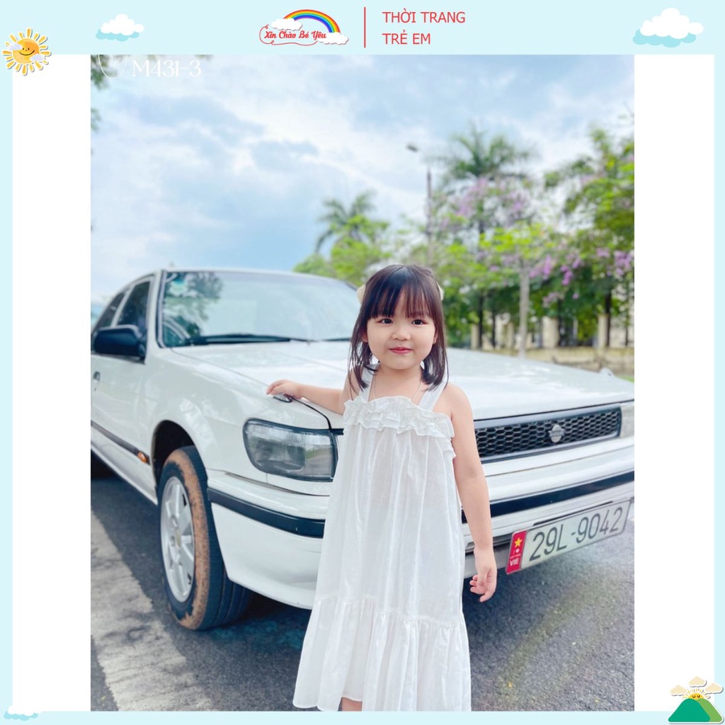 Váy linen xước - dáng dài maxi cho bé đi du lịch cực kỳ xinh xắn