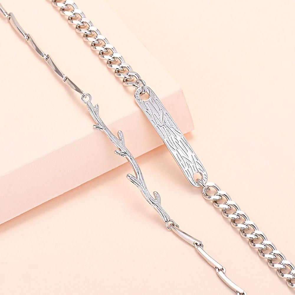 Vòng Đeo Tay Cặp Đôi Bằng Đồng Hình Cành Cây Lãng Mạn Phong Cách Hàn Quốc