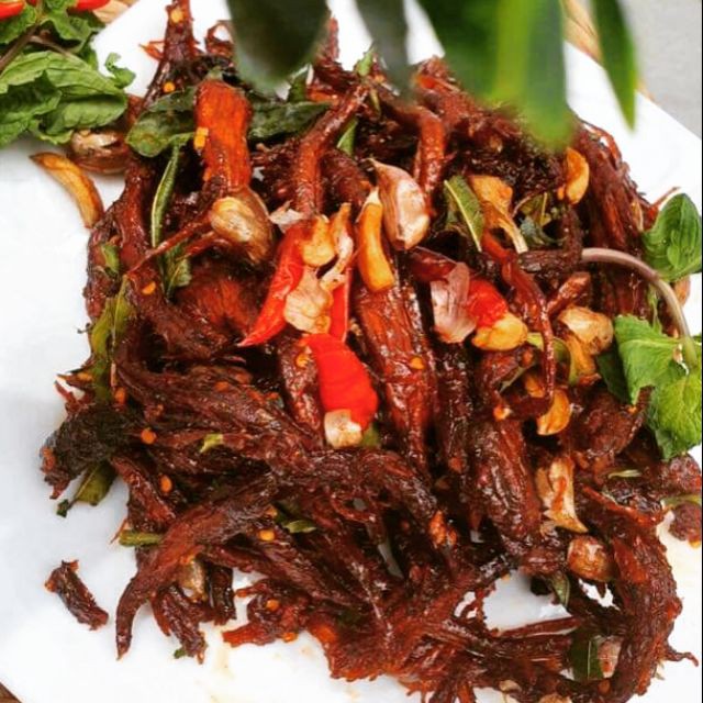 SỈ 5KG khô bò Hồng Ngự đập lá chanh tỏi ớt cay cay