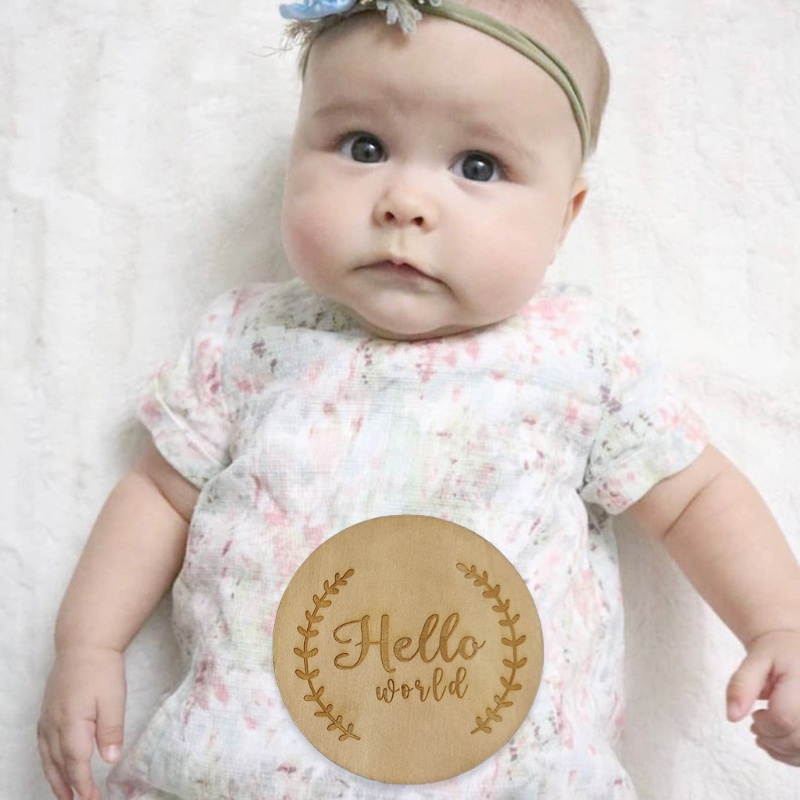 Set 2 thẻ gỗ đánh dấu cột mốc phát triển theo tháng làm phụ kiện chụp ảnh cho bé sơ sinh