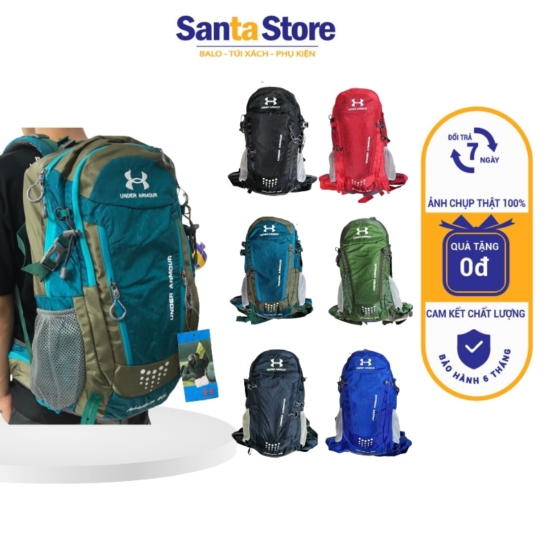 Balo nam thời trang UA40L cao cấp vải chống nước đi du lịch dã ngoại trekking kiểu dáng thể thao SANTA STORE nhiều ngăn