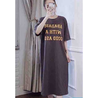 Đầm Suông Dài Tay Lỡ, Váy Suông Dáng Dài Tà Xẻ In Kiểu Chữ Sáng Tạo Chất Mềm Mại Mát Mẻ  Hot Trend TTDS0352