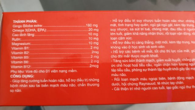 Hoạt huyết dưỡng não ginko Vova omega3