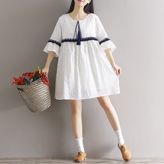 Váy babydoll tay lỡ phối thổ cẩm CV0311T