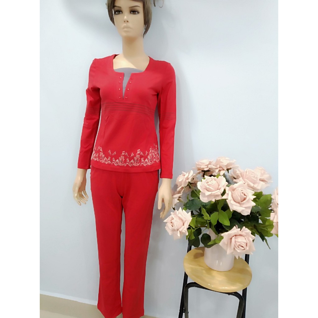 Bộ Cotton Winny cao cấp áo dài, quần dài mã AW 3155 | BigBuy360 - bigbuy360.vn