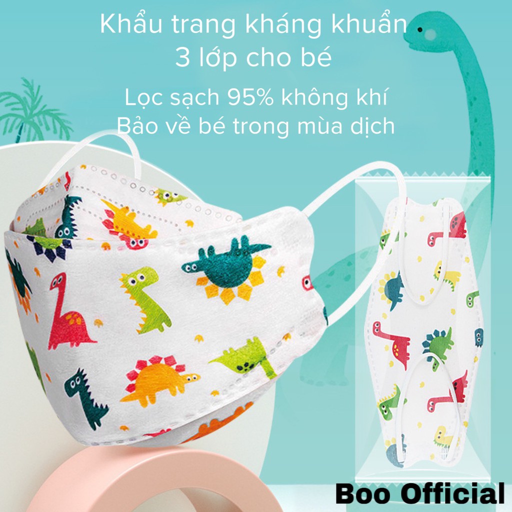 Khẩu trang KF94 cho bé - 3 lớp kháng khuẩn - Lọc sạch bụi mịn PM 2.5 | BigBuy360 - bigbuy360.vn