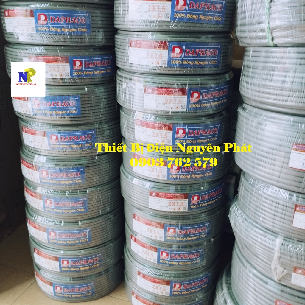 Bán Lẻ 01 Mét Dây Điện Pha Tròn Xám 2 Lớp Vỏ Bọc PVC Daphaco