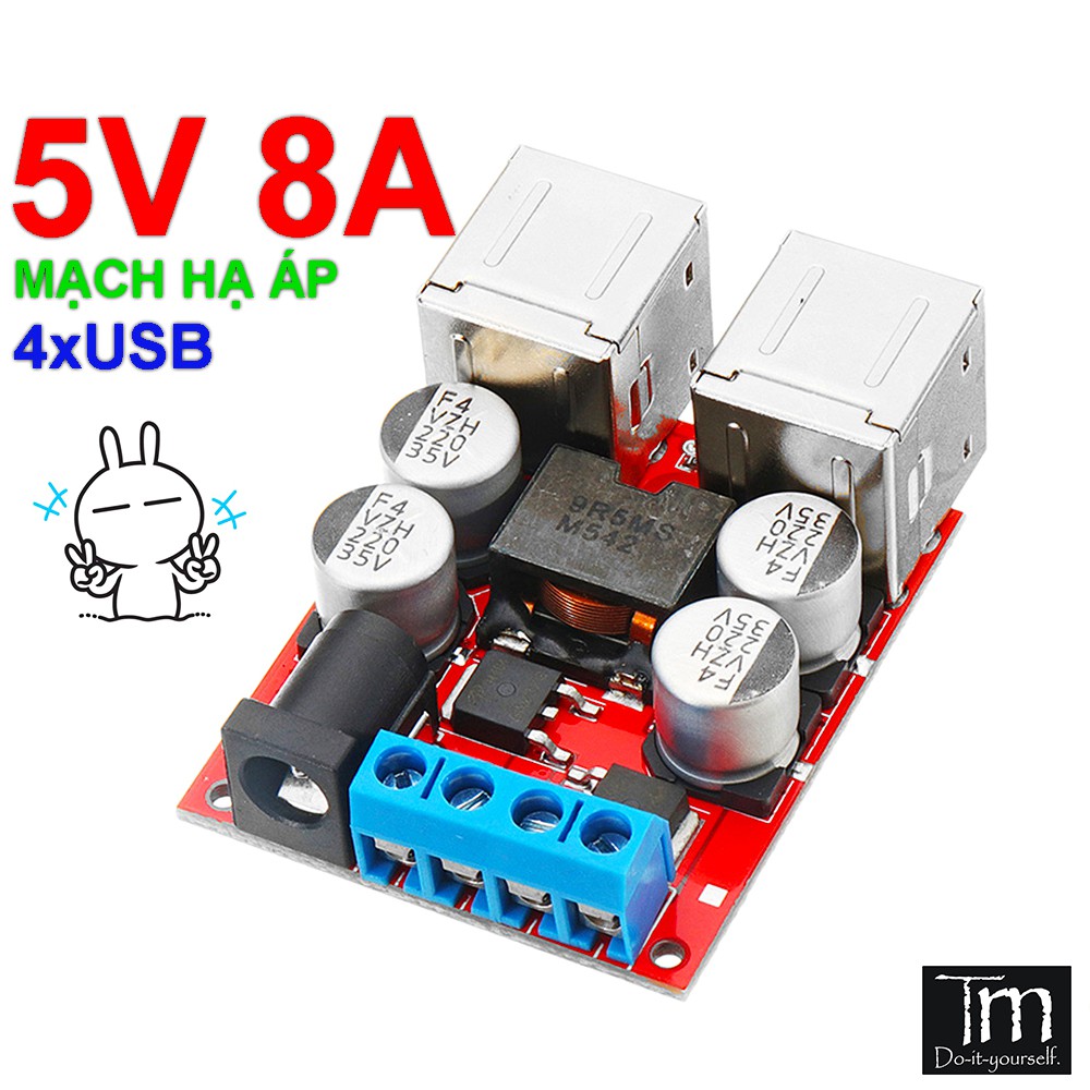 Mạch Hạ Áp 5V-8A  4*USB Đầu Vào 8-35V