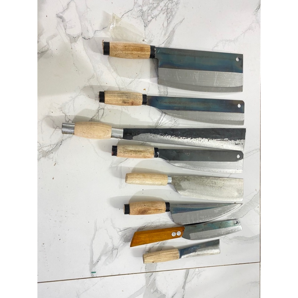 Combo 8 Con Dao, Bộ Dao Nhà Bếp 8 Món Chặt Cây - Chặt Xương - Chặt Gà - Thái Thịt
