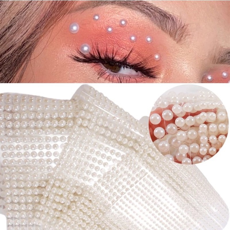 1 Tấm Sticker Ngọc Trai 3D Kích Thước 3/4/5/6Mm Dán Trang Trí Móng Tay Đa Năng Chống Thấm Nước