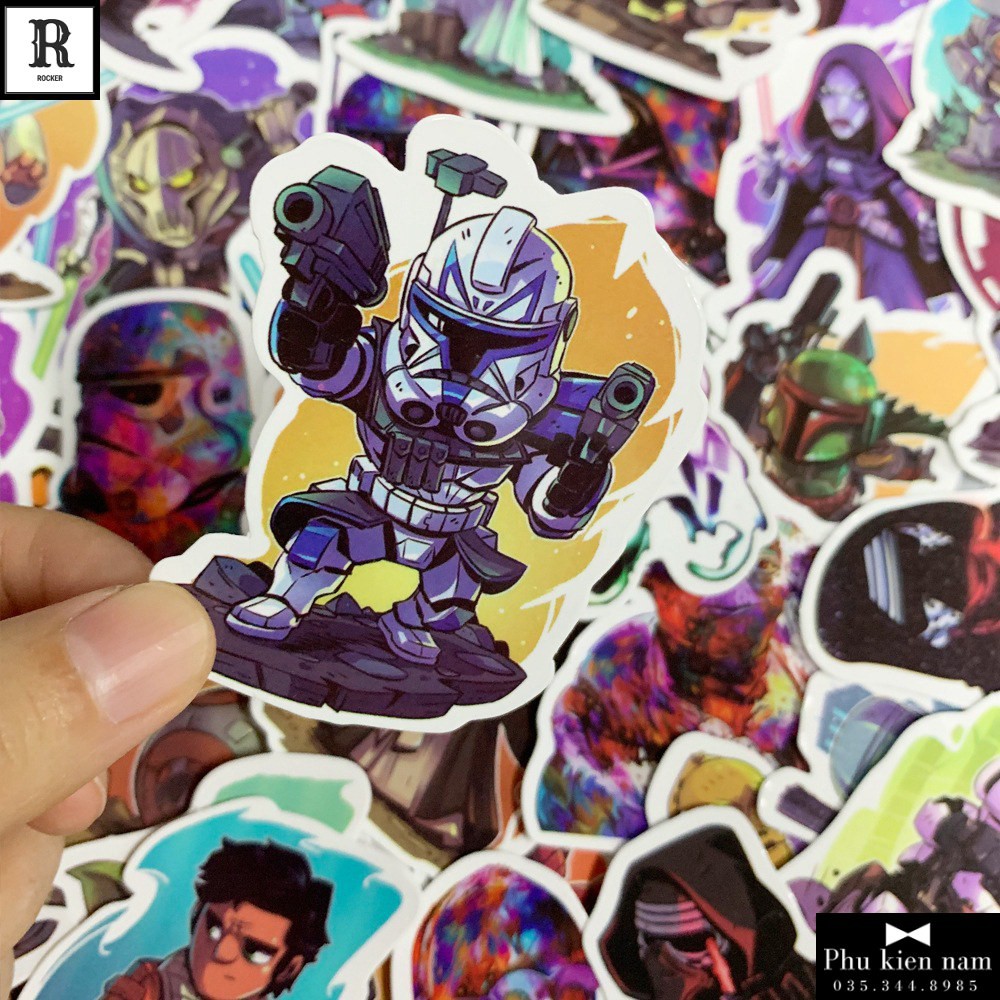 Sticker PVC Hoạt Hình Star war Cả bộ 50 hình ST085