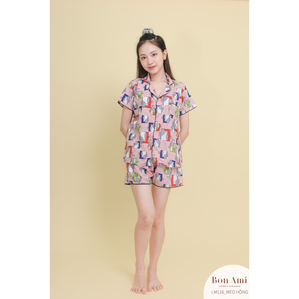 Bộ đồ ngủ Just Bra họa tiết đáng yêu, mát mịn, phù hợp cho mùa hè LM116