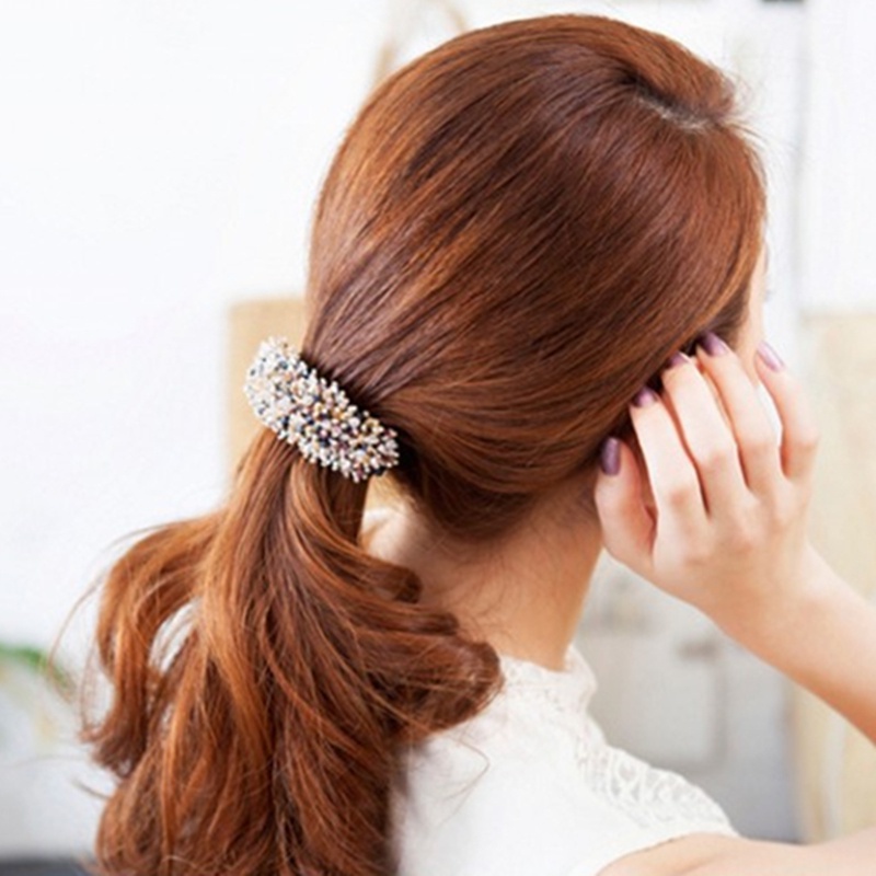 Kẹp Tóc Đính Hạt Pha Lê Nhiều Màu Thời Trang Cho Nữ