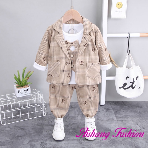 Bộ Đồ Vest Lịch Lãm Thời Trang Xuân Thu Cho Bé Trai 1-5 Tuổi 2021spring