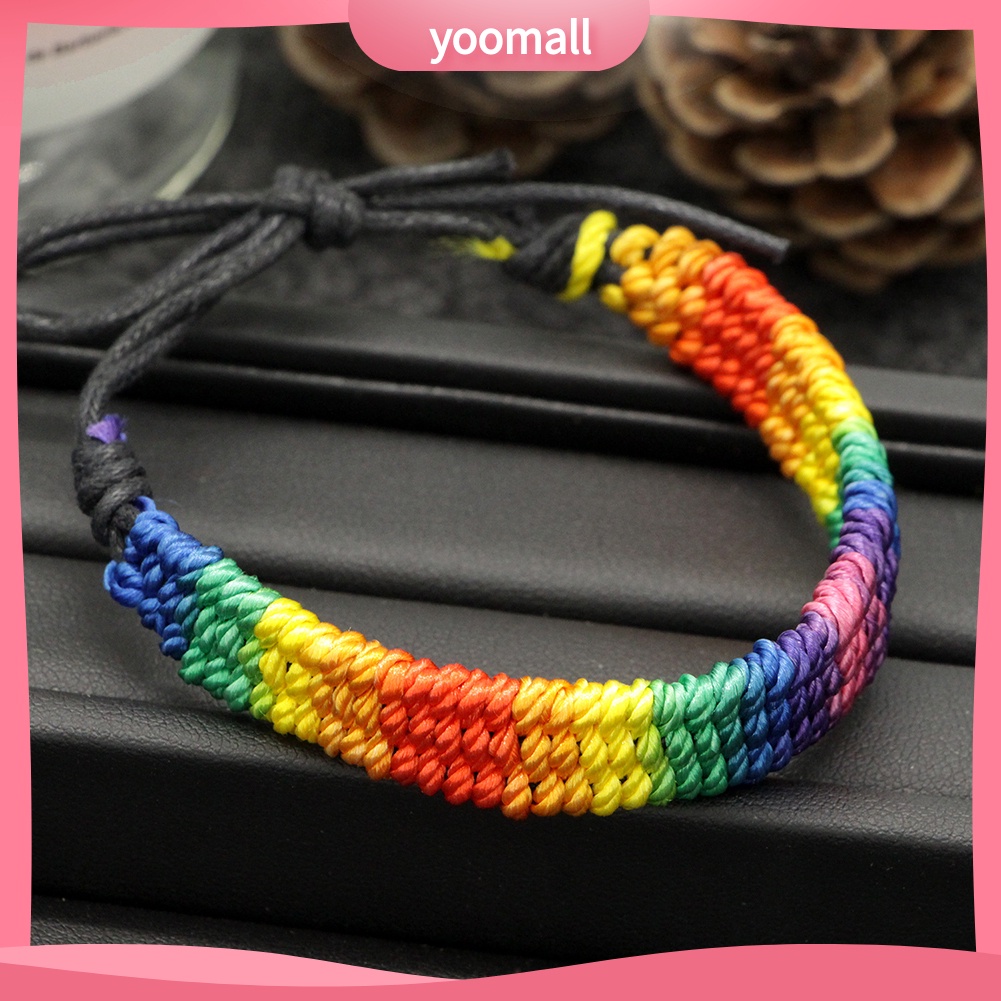 Vòng tay dây bện màu cầu vồng LGBT đẹp mắt thời trang