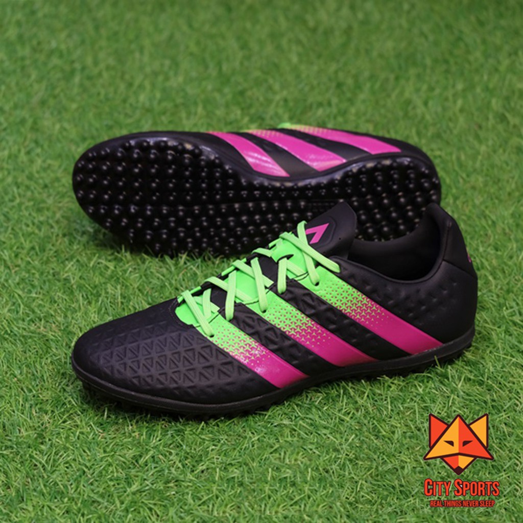 Giày đá bóng sân cỏ nhân tạo Adidas ACE 16.3 TF - Black/Pink/Green AF5259