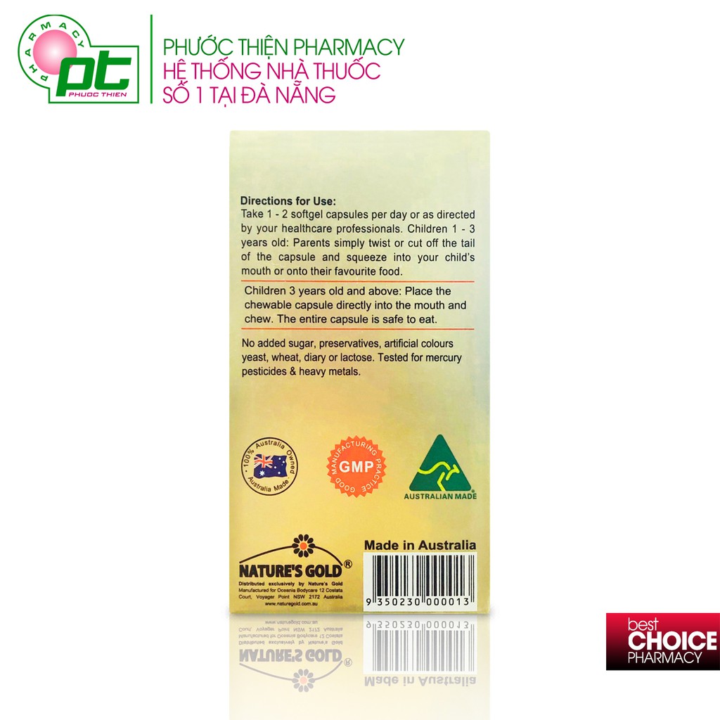 Viên Dầu Cá Trẻ Em Nature's Gold Omega 3 Kids Fish Oil 125 Viên | Thế Giới Skin Care