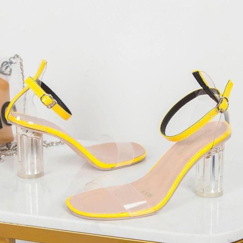 Tết |  Săn sales | Giày sandal cao gót R068 hở ngón nữ bằng nhựa trong suốt thông thoáng 2020 new . 💯 * * . ' '