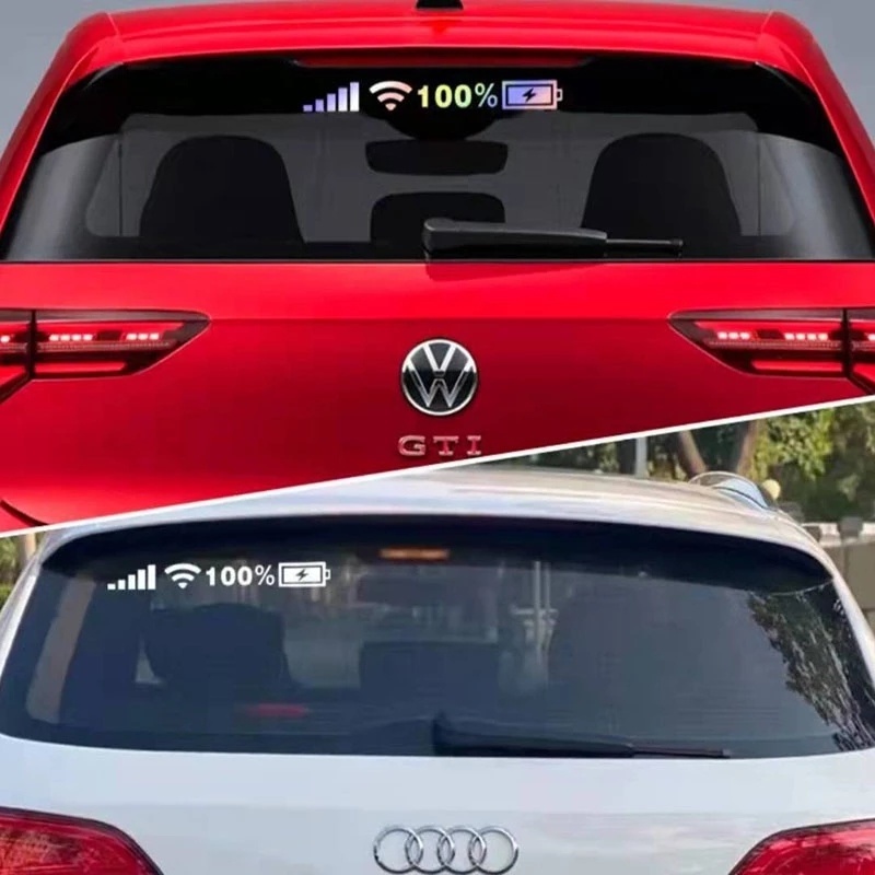 Miếng Dán Trang Trí Kính Chắn Gió Xe Hơi Lazer WiFi Hình Logo Điện Thoại Nhiều Màu