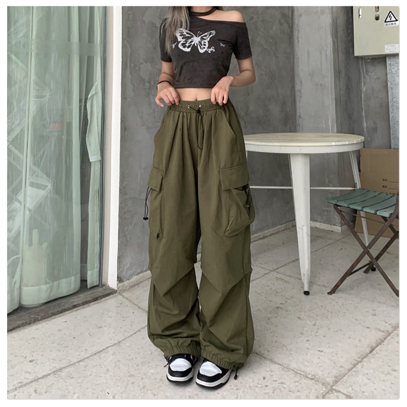quần túi hộp Quần dài nữ dáng suông ống rộng thời trang phong cách đường phố | BigBuy360 - bigbuy360.vn