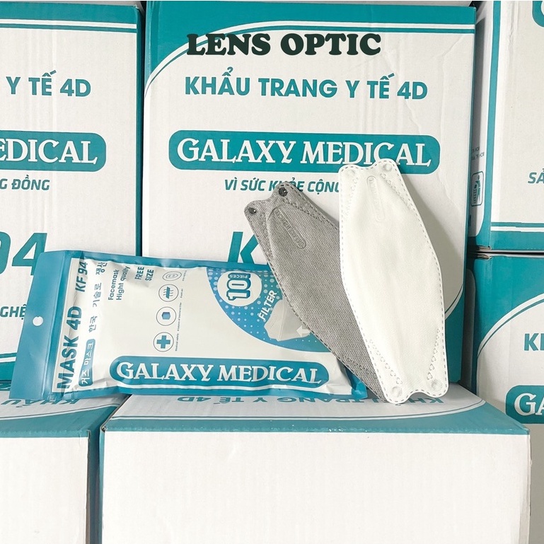 Khẩu trang y tế 4 lớp kháng khuẩn Galaxy Medical 300 cái, Face mask 4D - Lens Optic