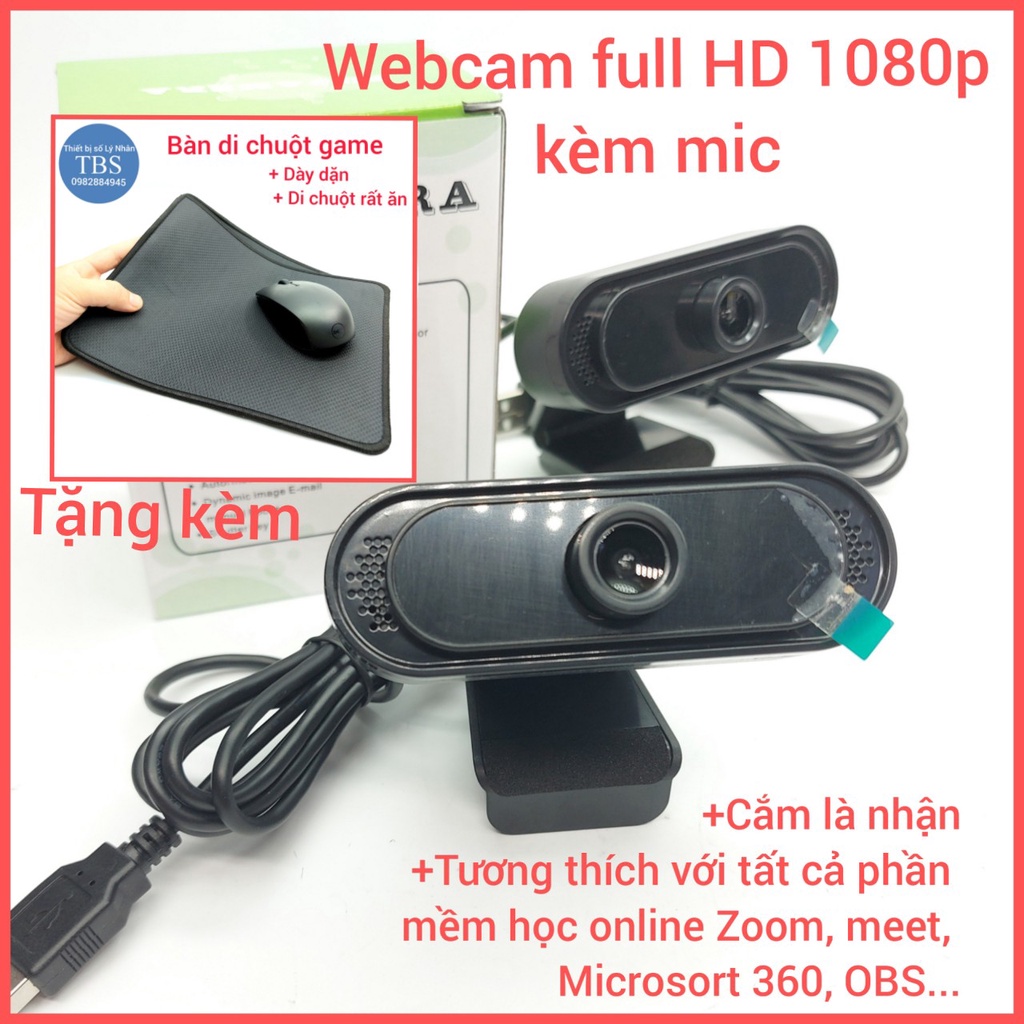 Webcam học online có mic và độ phân giải full HD cho máy tính