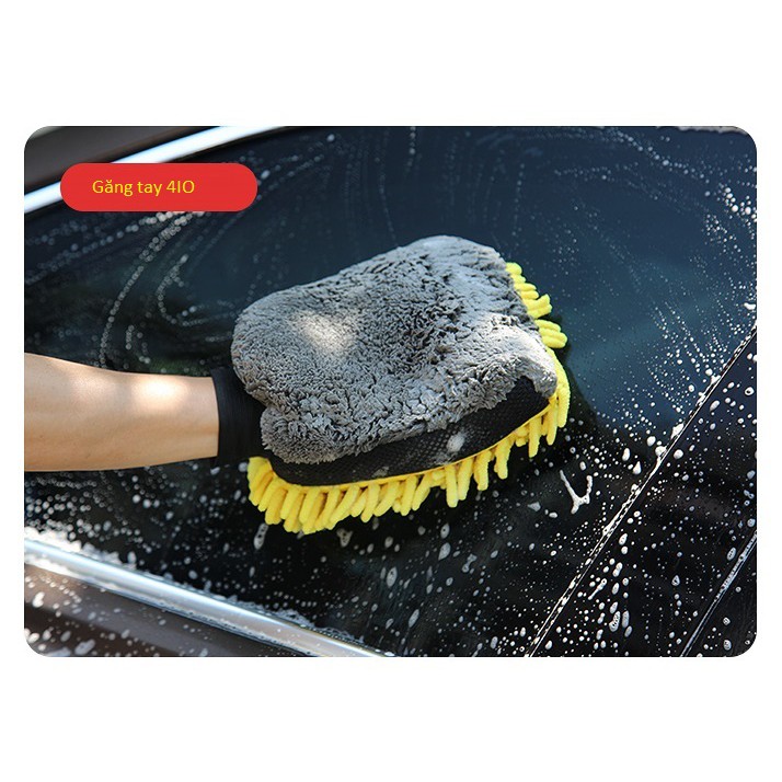 Combo nước rửa xe Sonax Gloss Shampoo và Găng rửa xe 4IO Car Wash Mitt