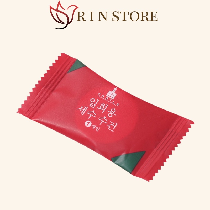 Khăn giấy nén, khăn giấy ướt mini viên kẹo Hàn Quốc bỏ túi mang theo khi đi du lịch tiện lợi RIN