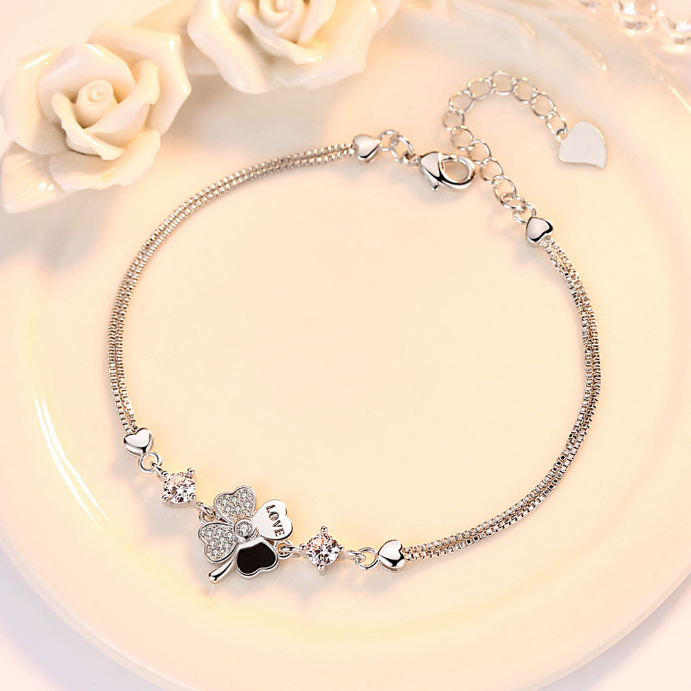 Vòng Tay Bạc 925 May Mắn Phong Cách Hàn Quốc Và Nhật Bản Cho Nữ