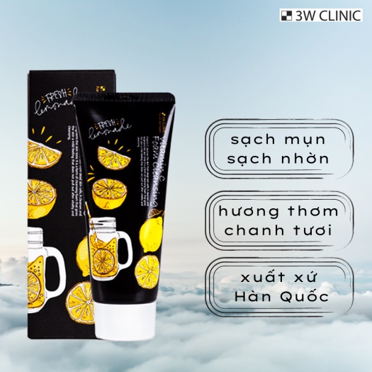 Sữa Rửa Mặt 3W Clinic Vitamin C Foam Cleansing Chiết Xuất Chanh