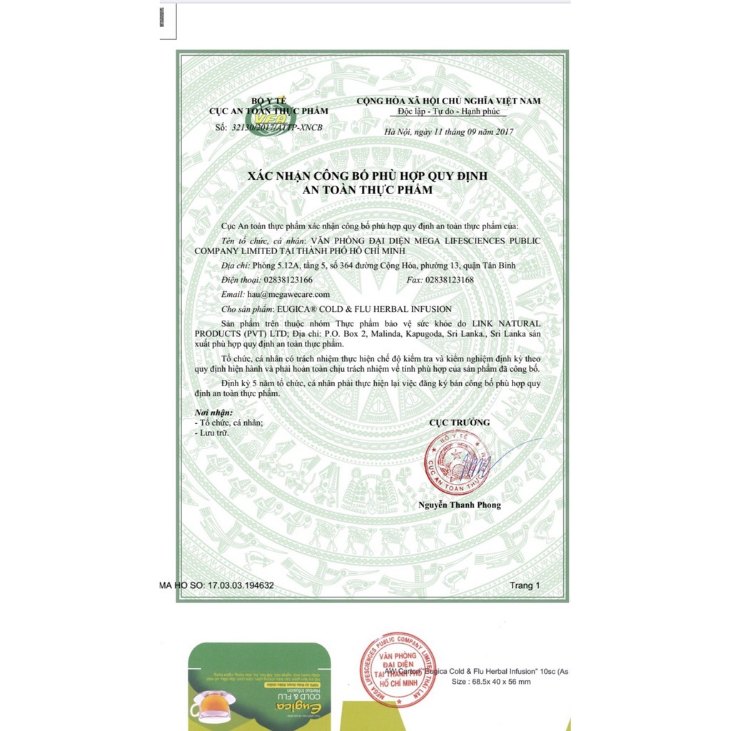 Trà Giải Cảm Eugica  Từ Thảo Dược, Phòng Cúm, Ngạt Mũi, Hắt Hơi, Cảm Lạnh Từ Gừng, Tiêu Đen, Quế